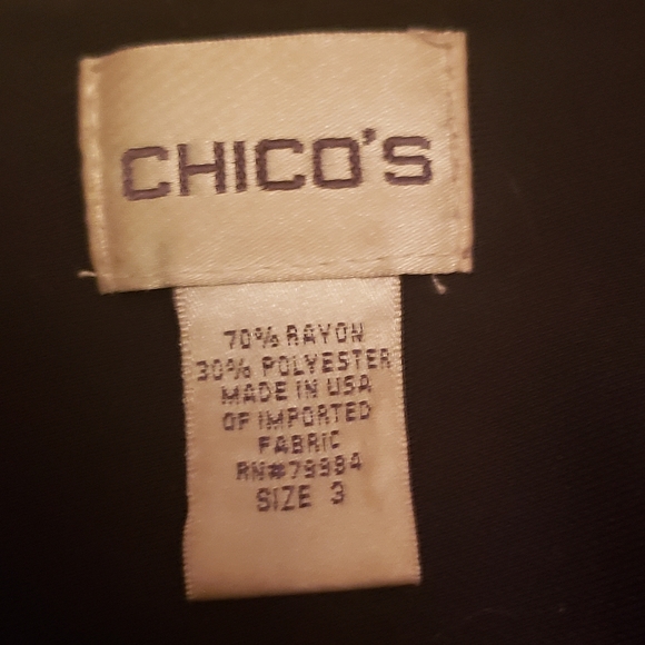 5/$25-Chico's Travelers Black A-line Skirt Size 3 - Picture 2 of 3